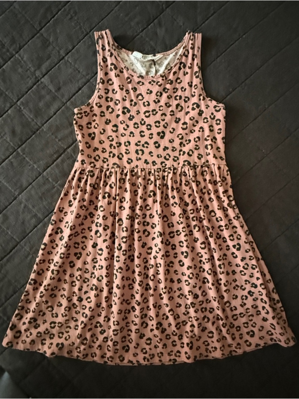 Animal print jersey dress dusty rose  pink leopard cheetah | H&M Kids Girls 8/10